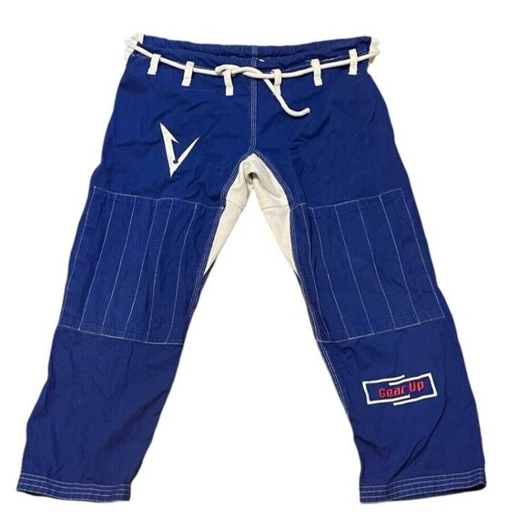 Drawstring Gear Up Pants  One Size Blue With White Mesh - Picture 1 of 9